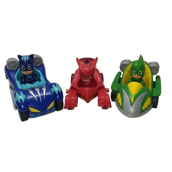 PJ Masks Turbo Blast Racers Deluxe Gekko Owlette Catboy Bundle NWOT - Picture 4 of 5